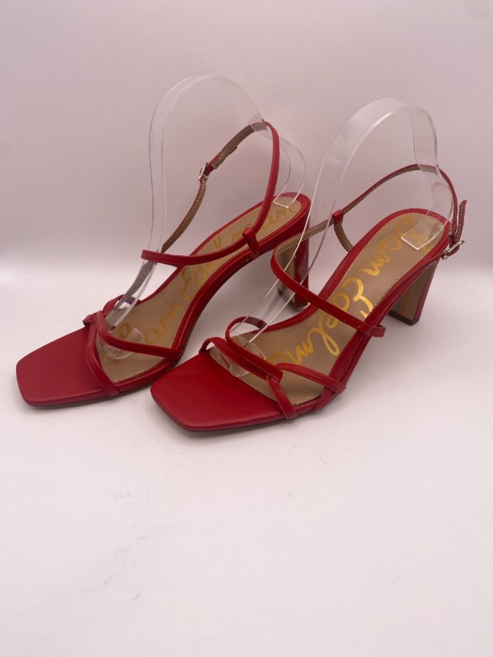 SAM EDELMAN Womens Emmie Strappy Heel Sandal Summer Red Leather Sz 10.5